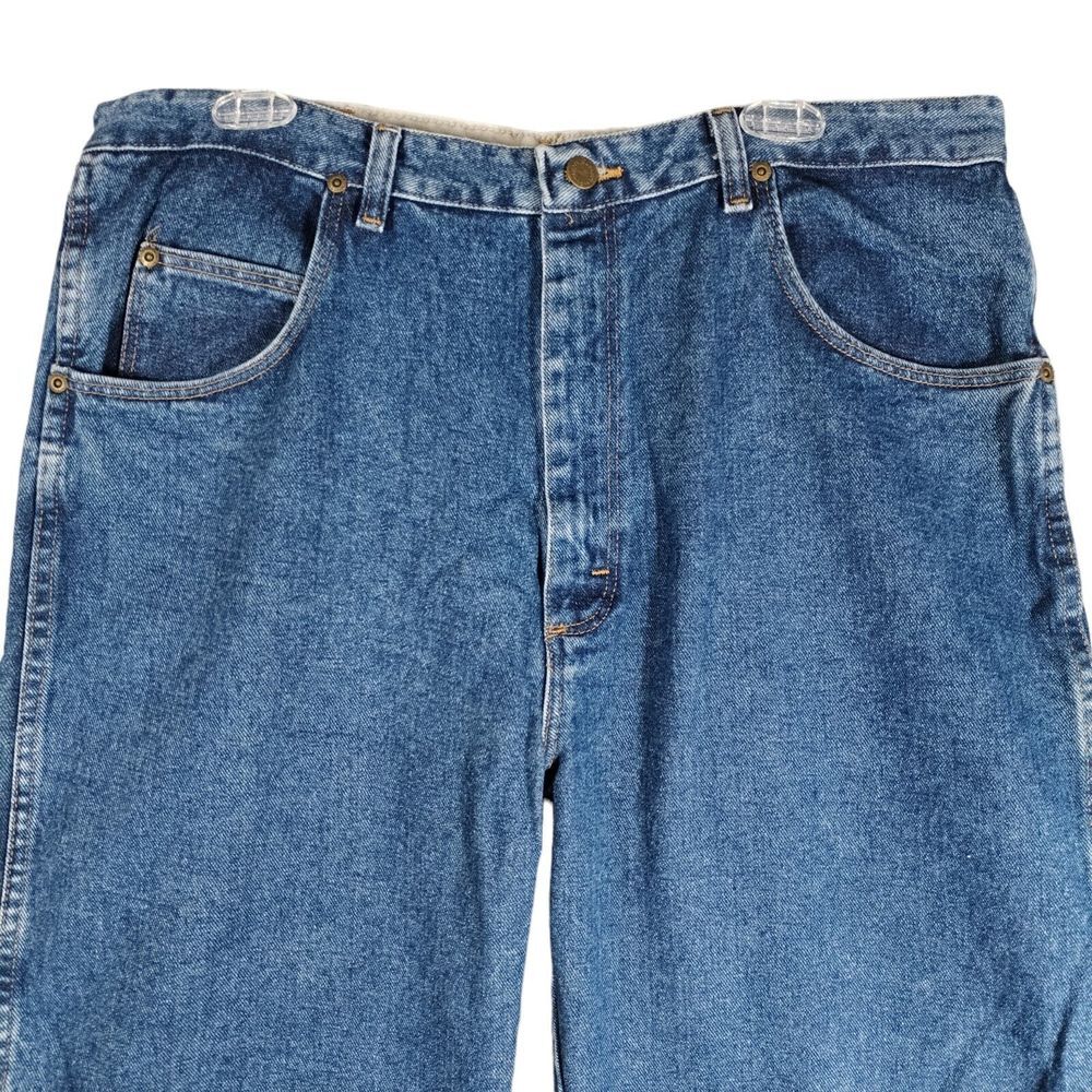 Wrangler‎ Rugged Wear Jeans Men's 38x36 Actual (36x35) Dark Wash Denim Cotton #1 - Picture 6 of 8